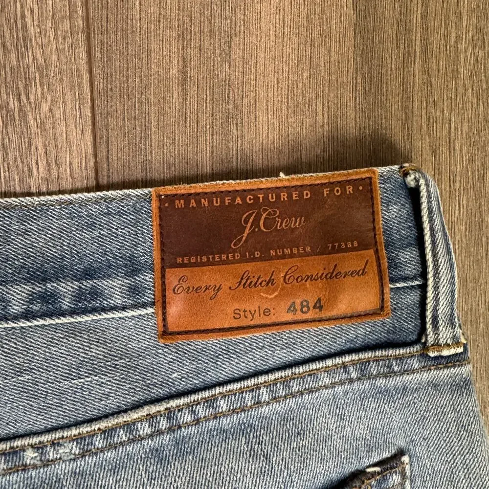 J.Crew 484 Slim-Fit Stretch Jeans Mens Sz 32x32 Blue Whitford Wash Straight Leg